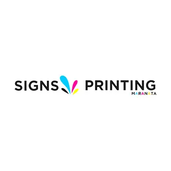 Logo de Maranata Signs & Print - cliente de Red Hustle